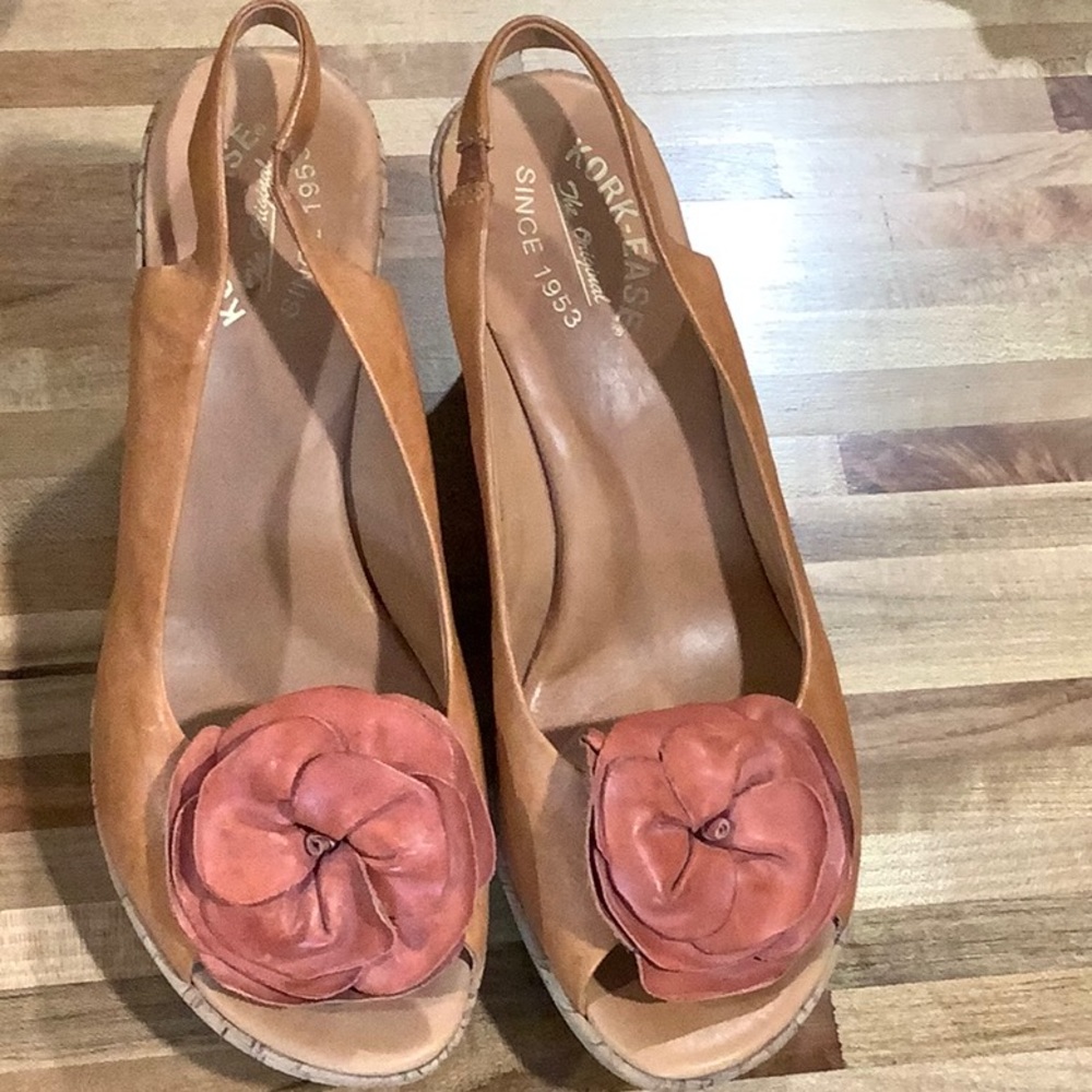 Kork Ease Womens 9 caramel Leather Sandal